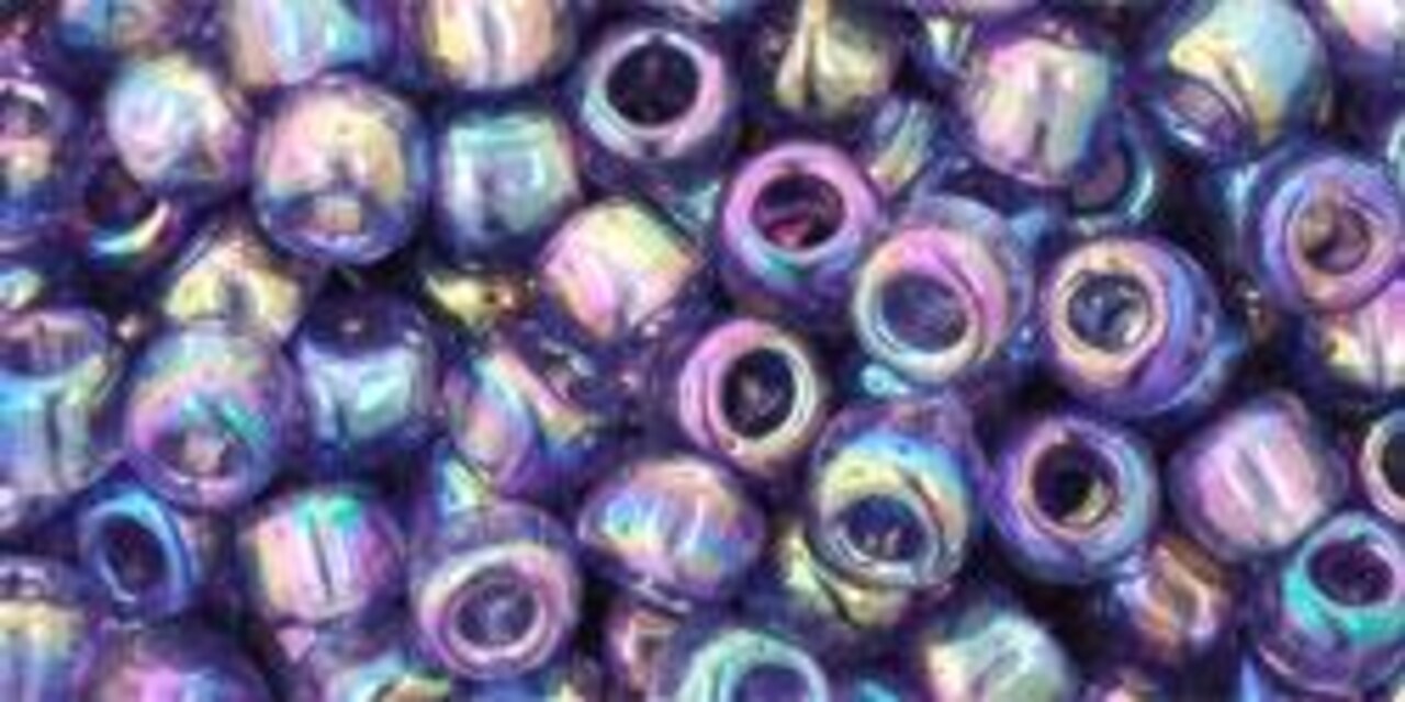 Toho 6/0 Round Japanese Seed Bead, TR6-166D, Transparent AB Sugar Plum